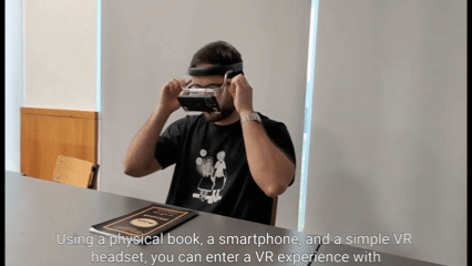 Tangible VR Book in use